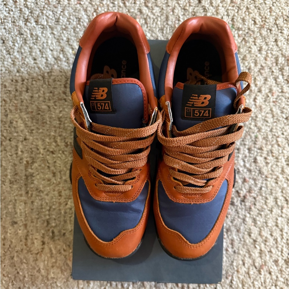 New Balance Men's 574 Blue and Brown Sneakers